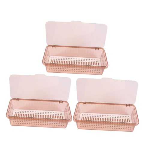 ZUNOXAZ 3 Stück Teiliges Küchen Besteck Organizer mit Deckel Kunststoff Aufbewahrungsbox mit Abtropffunktion Extra Langes Essstäbchenfach Multifunktionale Besteckbox für Löffel Gabel von ZUNOXAZ