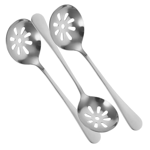 ZUNOXAZ 3 Stück Teiliges Schlitzlöffel Servierlöffel Kleine Sieb Löffel Küchenutensilien Wiederverwendbar Leicht zu Reinigen Für Obst Snacks Salate Geeignet von ZUNOXAZ