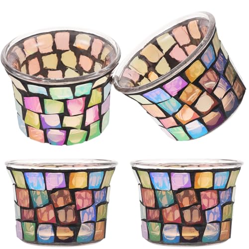 ZUNOXAZ 4 Stück Handgefertigte Teelichthalter aus Hochwertigem Glas mit Einzigartigem Patchdesign Dekorative Kleine Kerzenständer für Hochzeit Wohnzimmer und Romantische Tischdekoration ZUNOXAZ 4 Stück Handgefertigte Teelichthalter aus Hochwertigem Glas mit Einzigartigem Patchdesign Dekorative Kleine Kerzenständer für Hochzeit Wohnzimmer und Romantische Tischdekoration von ZUNOXAZ