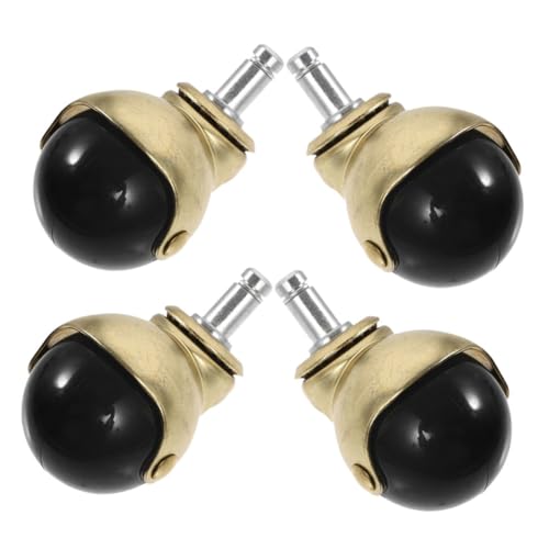 ZUNOXAZ 4 Stück Möbelrollen Goldfarben Kugelrollen Drehbar Leise Bürostuhl Ersatz Für Hartböden Teppiche Swivel Caster Wheels von ZUNOXAZ