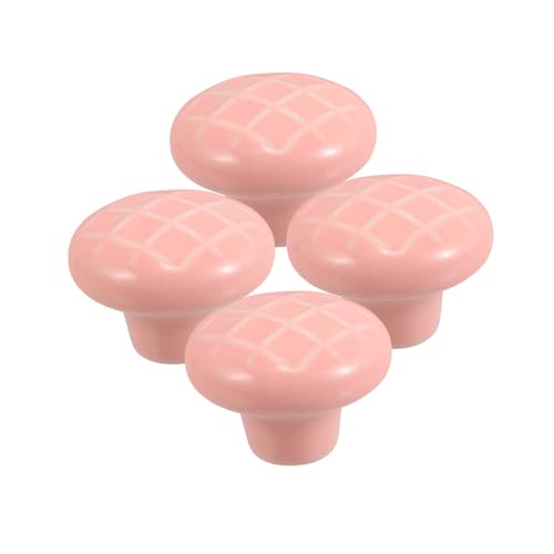 ZUNOXAZ 4 Stück Rosa Keramik Schrankknöpfe Single hole Möbelgriffe Süße Schubladenknäufe für Kommode Schrank Badezimmer Küche DIY Dekoration von ZUNOXAZ