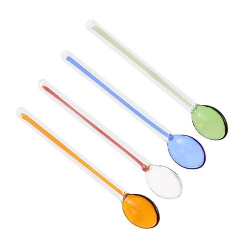 ZUNOXAZ 4 Stück Teiliges Hitzebeständige Glas löffel Bunte Milchrührer Kaffeerührlöffel Vielseitig für Getränke Kuchen Cocktails Leicht zu Reinigen Handspül Wiederverwendbar ZUNOXAZ 4 Stück Teiliges Hitzebeständige Glas löffel Bunte Milchrührer Kaffeerührlöffel Vielseitig für Getränke Kuchen Cocktails Leicht zu Reinigen Handspül Wiederverwendbar von ZUNOXAZ