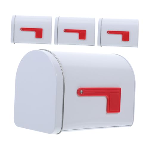 ZUNOXAZ 4 Stück Teiliges Kleine Postkasten-aufbewahrungsbox aus Robustem Weißblech mit Signalflaggen Dekorative für Snacks Süßigkeiten Sicher und Langlebig für Weihnachten von ZUNOXAZ