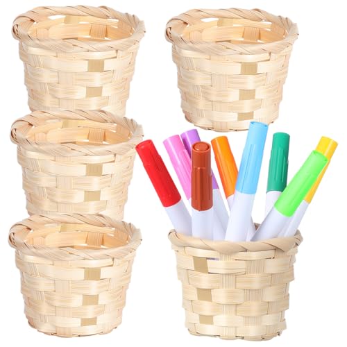 ZUNOXAZ 5 Stück Teiliges Geflochtenes Aufbewahrungskörbe Handgefertigt Natürlich Robust Vielseitig für Obst Dessert Haushalt Picknick Küche Dekoration ZUNOXAZ 5 Stück Teiliges Geflochtenes Aufbewahrungskörbe Handgefertigt Natürlich Robust Vielseitig für Obst Dessert Haushalt Picknick Küche Dekoration von ZUNOXAZ