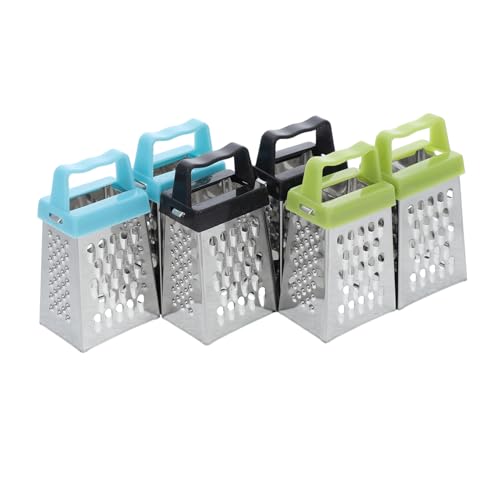ZUNOXAZ 6 Stück Mini-Reibe werkzeug Gemüseschneider kompakte Reibe Tragbare Käsereibe Handheld Shredder Reibe für Kartoffeln Mini-Käsemühle Knoblauch Mincer Küchenreibe Gewürzreihe Plastik von ZUNOXAZ
