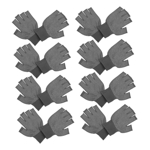 ZUNOXAZ 8 Paare Fingerlose Arbeitshandschuhe Rutschfest Atmungsaktiv Langlebig für Herren Damen Halbfinger Handschuhe für Gartenarbeit Outdoor Sport Touchscreen Geeignet von ZUNOXAZ