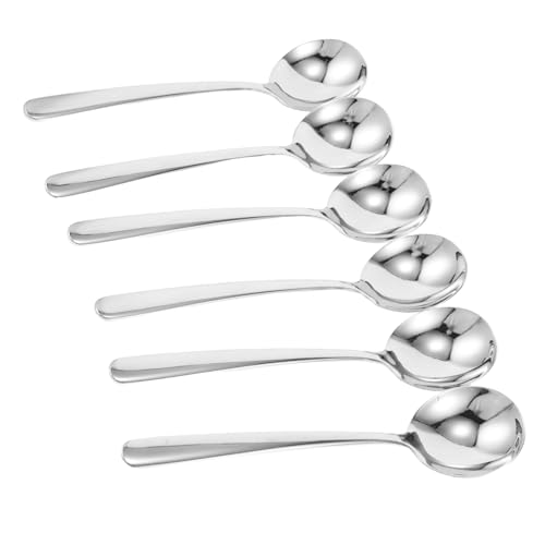 ZUNOXAZ 8 Stück Teiliges Suppenlöffel Großer Runder Kopf Robust und Spülmaschinenfest Design für Familienessen und Vielseitiges Servieren von Suppen Eintöpfen und von ZUNOXAZ
