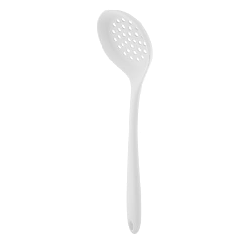 ZUNOXAZ Angelzaun aus Silikon Nudel geschlitzt Slottedlöffel Kochutensilien klein Pasta Scoop Kochen Esslöffel Backzubehör Hot-Pot-Sieb Schöpfkelle Löffel Sieb Sieblöffel Kieselgel Weiß von ZUNOXAZ