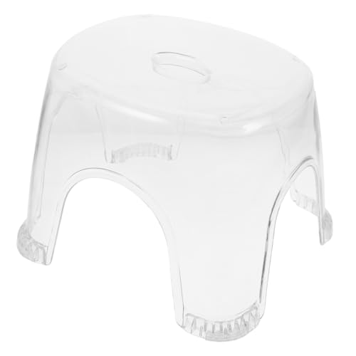 ZUNOXAZ Rutschfester Duschhocker aus PP Transparenter Tritthocker für Badezimmer Ergonomischer Fußhocker mit Oberfläche Stabiler Hocker für Duschen und Toiletten von ZUNOXAZ