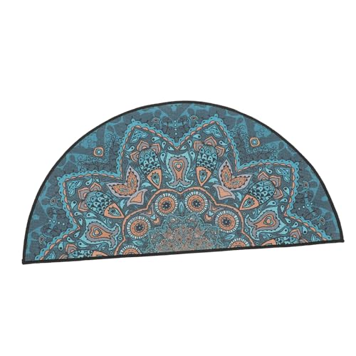 ZUNOXAZ Boho Stil Halbkreisförmiger Teppich Weicher Fußmatte rutschfest Waschbar Ethno Design Eingangsbereich Wohnzimmer Schlafzimmer Badezimmer von ZUNOXAZ