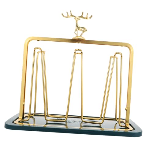 ZUNOXAZ Desktop Cup Organizer mit Ablauftablett Glasbecherhalter für Wohnzimmer Stabiles Glaswaren Regal Modernes Design Platzsparend und Belüftet Teiliges von ZUNOXAZ