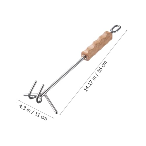 ZUNOXAZ Edelstahl Deckelheber Doppelhaken Grillzubehör Outdoor Metallgriff für Heiße Topfdeckel Sicherheitsheber Küchenhilfe Langlebig und Bruchsicher für Dutch Oven Pfannen von ZUNOXAZ