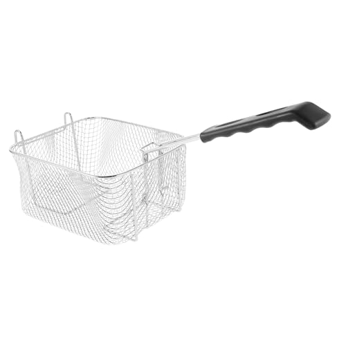 ZUNOXAZ Edelstahl Frittierkorb mit Drahtgeflecht und Langem Griff Korrosionsbeständiger Abnehmbarer Griff Großer Kapazität Vielseitiger Frittier und Siebkorb für Pommes Hähnchen Grill und von ZUNOXAZ