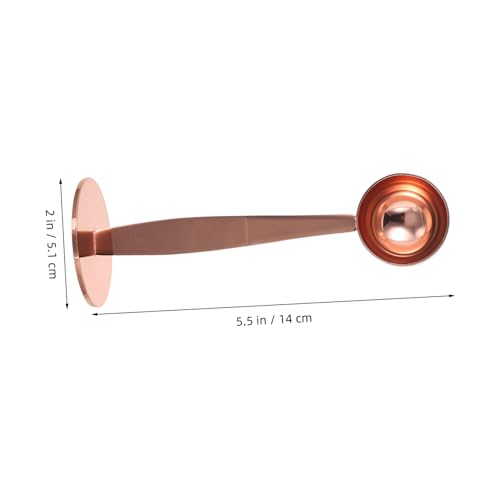 ZUNOXAZ Edelstahl Kaffeelöffel mit Tamper Messlöffel und Stampfer Stehend Kompakt Präzise Messung für Kaffee Bohnen Zucker Roségold von ZUNOXAZ