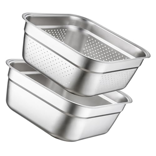 ZUNOXAZ Edelstahl Sieb mit Waschbecken Teiliges Feines Abtropfbecken für Reis Gemüse Obst Küchensieb Spülkorb Multifunktional Langlebig Praktisch ZUNOXAZ Edelstahl Sieb mit Waschbecken Teiliges Feines Abtropfbecken für Reis Gemüse Obst Küchensieb Spülkorb Multifunktional Langlebig Praktisch von ZUNOXAZ