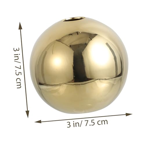 ZUNOXAZ Goldfarbene Elektrische Keramik vase Kugelförmiger Kreativer Blumentopf Kleine Desktop dekovase für Wohnzimmer Büro Retro Design als Geschenk zur Wohnungsdekoration von ZUNOXAZ