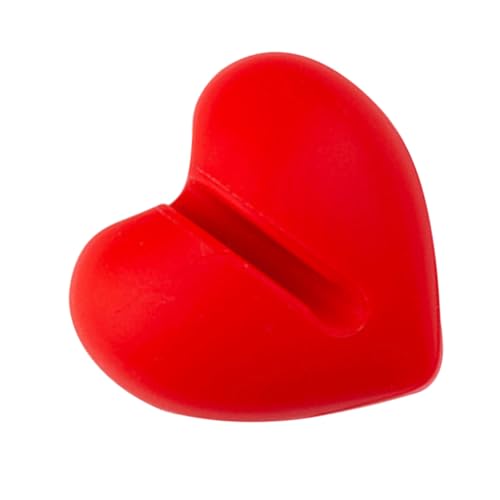 ZUNOXAZ Herzförmiger Silikon Clip für Thermometer Universeller Temperaturfühler Halter für Töpfe für Präzises Kochen und Backen Auffälligem Rot von ZUNOXAZ