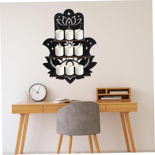 ZUNOXAZ Holz wandregal Schwebend Großes Wanddisplay Regal für Edelsteine Dekorativer Holzständer für Wohnzimmer Schlafzimmer Büro Stabiles Vielseitiges Aufbewahrungsregal für Wohnkultur von ZUNOXAZ