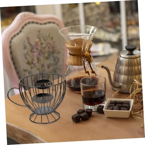 ZUNOXAZ Kaffeekapselhalter aus Stabilem Eisen Multifunktionaler Organizer für Kaffee Snacks und Küchenzubehör Platzsparend Schwarzer Kaffeebecherform behälter für Theke und Büro von ZUNOXAZ