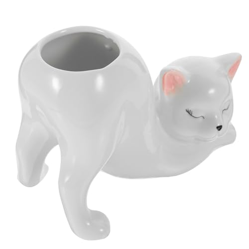 ZUNOXAZ Katzenförmige Keramikvase Niedliche Blumenvase für Kreative Raumdekoration für Zuhause und Büro Langlebig und Pflegeleicht Moderne Tischdekoration für Blumenarrangements ZUNOXAZ Katzenförmige Keramikvase Niedliche Blumenvase für Kreative Raumdekoration für Zuhause und Büro Langlebig und Pflegeleicht Moderne Tischdekoration für Blumenarrangements von ZUNOXAZ