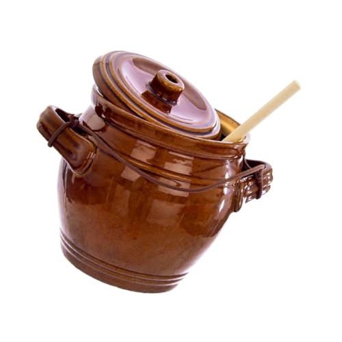 ZUNOXAZ Keramik Einmachglas Selbstdruck Vorratsbehälter Luftdicht Verschließbar für Pickles Gemüse Aufbewahrung Bpa Frei Küchen Vorratsdose Vintage Tontopf von ZUNOXAZ