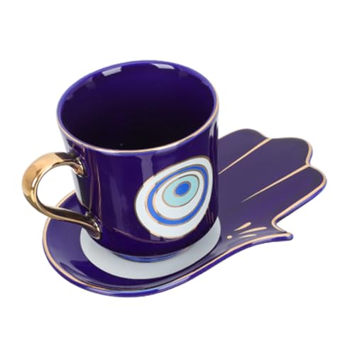 ZUNOXAZ Keramik Kaffeetassen mit Untertasse Ergonomischer Griff Rutschfeste Untersetzer Stilvolles Design Vielseitig für Zuhause Büro und Restaurant Blaues Porzellan ZUNOXAZ Keramik Kaffeetassen mit Untertasse Ergonomischer Griff Rutschfeste Untersetzer Stilvolles Design Vielseitig für Zuhause Büro und Restaurant Blaues Porzellan von ZUNOXAZ