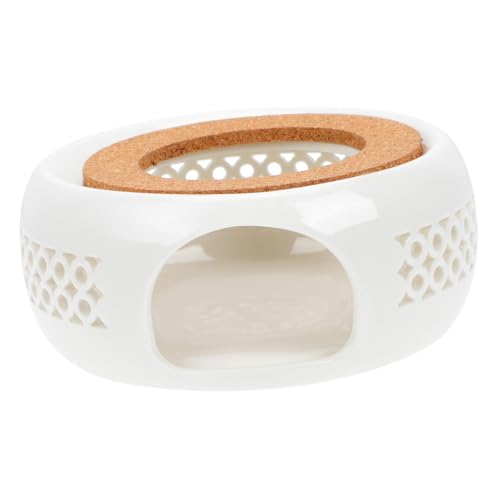 ZUNOXAZ Keramik Teewärmer Stövchen Weiß mit Hohl Geschnitztem Design Praktischer Kung Fu Tea Accessory Sichere Wärmebasis zum Warmhalten von Teeservice und Tee für Haushalt und von ZUNOXAZ