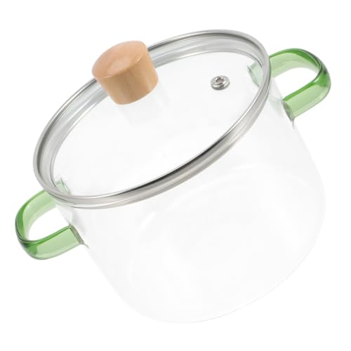 ZUNOXAZ Klarer Glastopf mit Deckel Doppelgriff Hitzebeständiger Kochtopf für Ramen und Suppen für Gasherde und Mikrowelle Transparentes Kochgeschirr von ZUNOXAZ