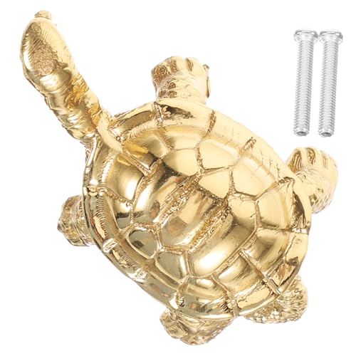 ZUNOXAZ Messing Kleiner Schildkrötengriff Schubladenknopf Vintage Möbelknauf für Küchenschränke Schrank Kommode Leicht Montierbar Dekorativ Robust und Kompakt von ZUNOXAZ