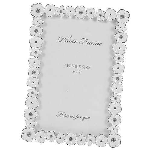 ZUNOXAZ Metall Fotorahmen mit Blumen und Strass Kreativer Bilderhalter für Porträts Retro Tischdeko für Wohnzimmer Schlafzimmer Geschenkidee für Familie und Freunde ZUNOXAZ Metall Fotorahmen mit Blumen und Strass Kreativer Bilderhalter für Porträts Retro Tischdeko für Wohnzimmer Schlafzimmer Geschenkidee für Familie und Freunde von ZUNOXAZ