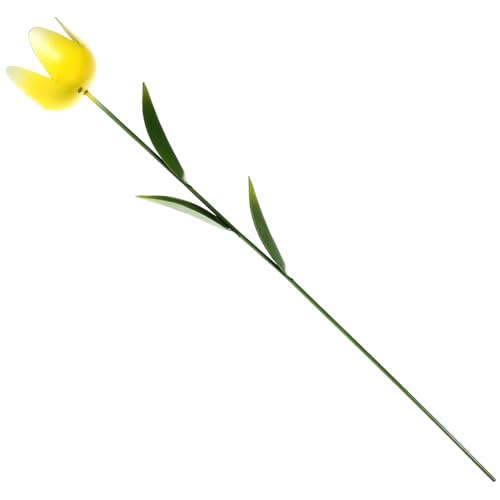 ZUNOXAZ Metallblume Gartendeko Gelbe Tulpe Gartenstecker aus Metall Wetterfest Lebensecht für Außenbereich Frühling Garten Rasen Dekoration von ZUNOXAZ