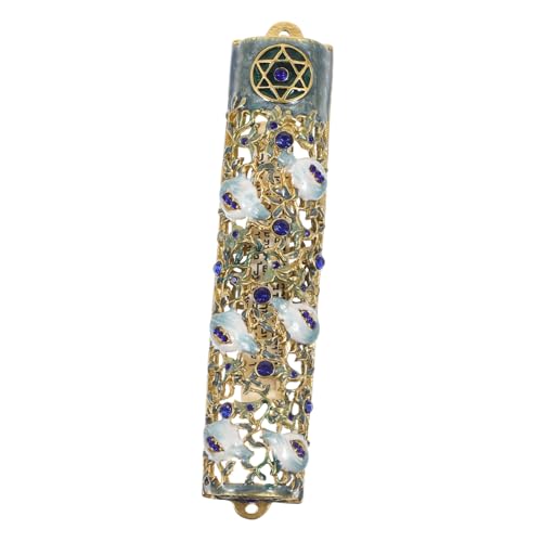 ZUNOXAZ Mezuzah Türdekoration aus Robustem Legierungsmetall mit Segensschriftrolle Traditionelles Jüdisches Amulett für Schutz und Festliche Atmosphäre Am Türpfosten von ZUNOXAZ