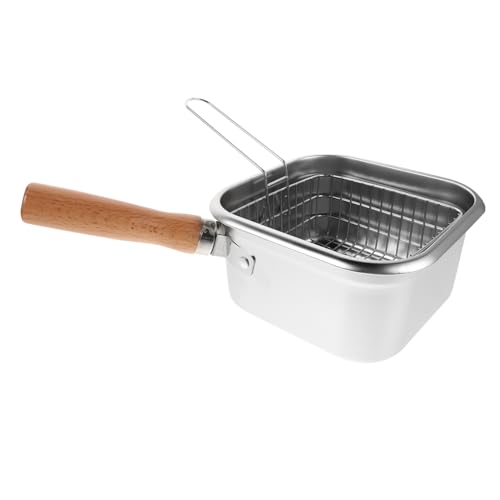 ZUNOXAZ Multifunktionaler Edelstahl Öl-frittierpot mit Korb Kompakt und Platzsparend zum Frittieren Dämpfen und Kochen für Camping Picknick und Kleine Küchen von ZUNOXAZ