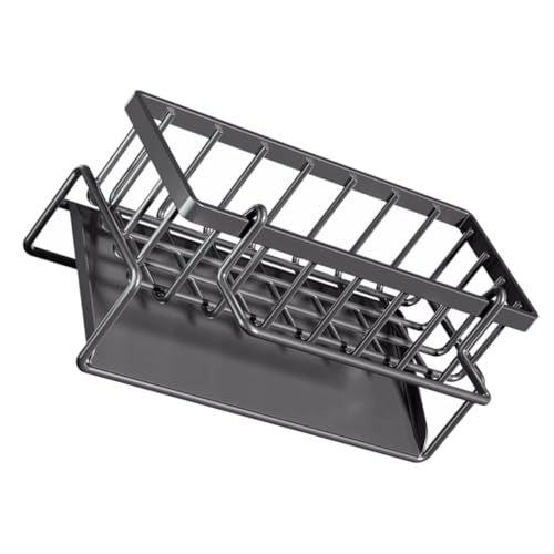 ZUNOXAZ Multifunktionaler Küchen Organizer Spülschwammhalter mit Abtropffläche und Stange Praktischer Schwamm Geschirrtuchhalter für Spüle Platzsparendes Abtropfgestell für Küche und Bad von ZUNOXAZ