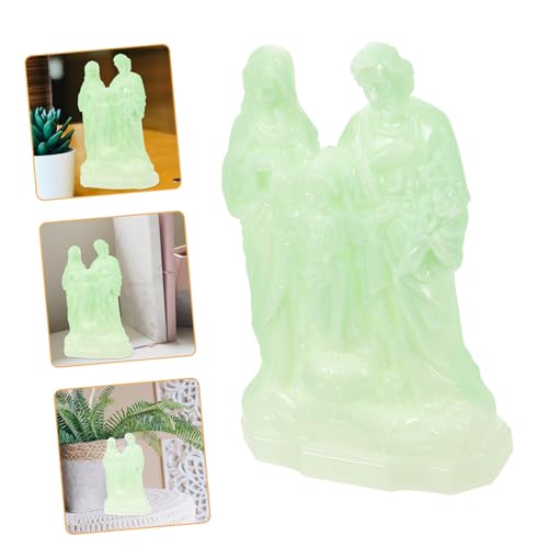 ZUNOXAZ Nachtleuchtende Heilige Familie Statue Ornament Jesus Krippe Figurine Wohnkultur für Schreibtisch Fenster Wohnzimmer Geschenk von ZUNOXAZ