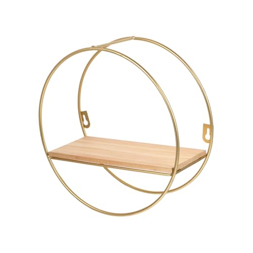 ZUNOXAZ Nordic Style Wandregal Gold Rund Geometrisches Wanddeko Regal Metall Schwimmendes Regal Für Wohnzimmer Schlafzimmer Dekoration von ZUNOXAZ