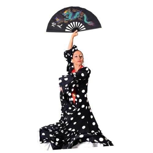ZUNOXAZ Plastik Chinesischer Fächer Schwarz Leichter Taichi Fächer Langlebiger Performance für Kungfu und Martial Arts Glatter Scharnier für Tanz und Dekoration ZUNOXAZ Plastik Chinesischer Fächer Schwarz Leichter Taichi Fächer Langlebiger Performance für Kungfu und Martial Arts Glatter Scharnier für Tanz und Dekoration von ZUNOXAZ