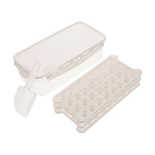 ZUNOXAZ Plastik Eiswürfelform mit Deckel und Aufbewahrungsbox DIY Eiswürfelbehälter mit Schichten und Eisschaufel Lebensmittelecht für Getränke Partys und Küche von ZUNOXAZ