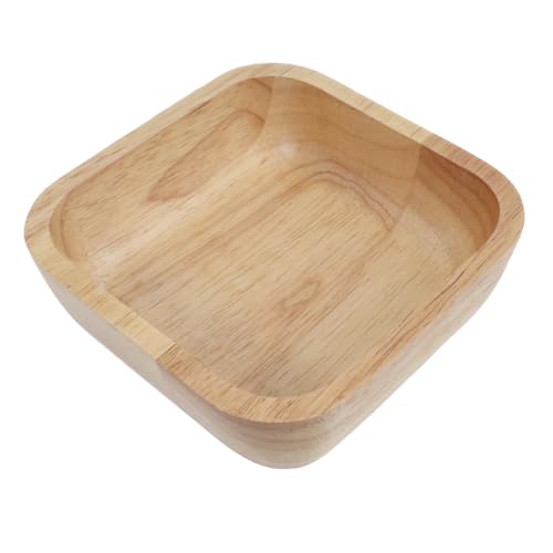 ZUNOXAZ Quadratische Holzsalatschüssel aus Kautschukholz Leicht und Rissfest Natürlicher Obst und Gemüseserver Umweltfreundliche Holzschale für Restaurant und Zuhause von ZUNOXAZ