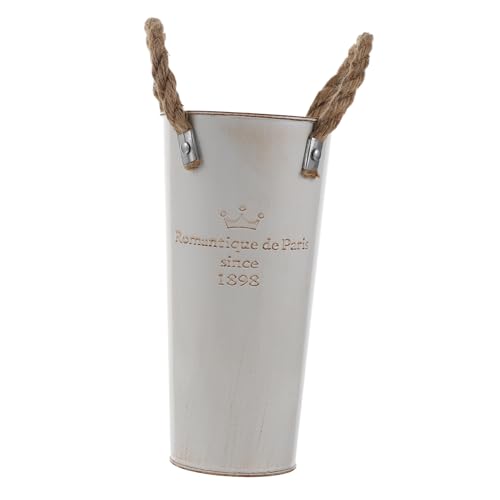 ZUNOXAZ Rustikale Eisenblumenvase mit Seilgriffen Dekorativer Vintage Blumentopf für Tischdeko Langlebiger Metallblumenbehälter als Wohnaccessoire und für Blumenliebhaber ZUNOXAZ Rustikale Eisenblumenvase mit Seilgriffen Dekorativer Vintage Blumentopf für Tischdeko Langlebiger Metallblumenbehälter als Wohnaccessoire und für Blumenliebhaber von ZUNOXAZ