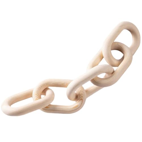 ZUNOXAZ Rustikale Holzkette Ring Deko Handgefertigt Kompakt Glatte Oberfläche Vielseitig für Couchtisch Bücherregal und Wand Moderne Landhausstil Wohnaccessoire von ZUNOXAZ