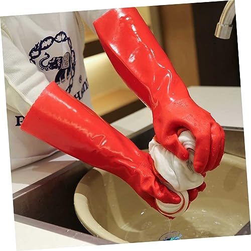 ZUNOXAZ Rutschfeste Dicke Spülhandschuhe aus Latex mit Flauschigem Innenfutter Lang Strapazierfähige Küchenhandschuhe für Hausarbeit Geschirrspülen Reinigung und Gartenpflege Rot ZUNOXAZ Rutschfeste Dicke Spülhandschuhe aus Latex mit Flauschigem Innenfutter Lang Strapazierfähige Küchenhandschuhe für Hausarbeit Geschirrspülen Reinigung und Gartenpflege Rot von ZUNOXAZ