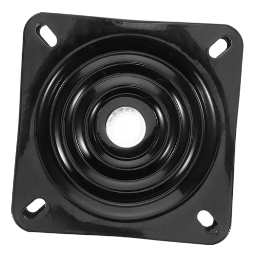 ZUNOXAZ Schwarze Quadratische Stuhl drehplatte Drehbarer Metall drehmechanismus Robuste Möbelbasis Ersatz für Barhocker und Relaxsessel mit langlebigem Kugelgelenk von ZUNOXAZ