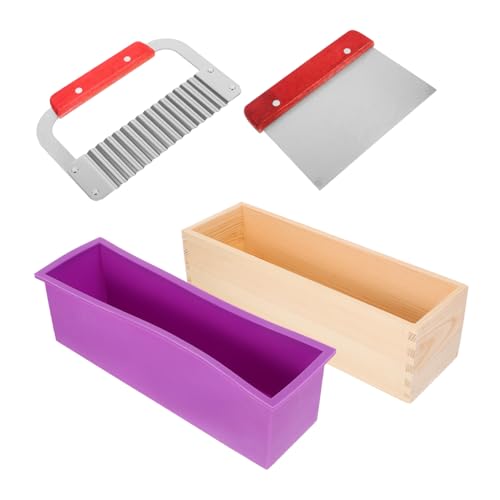 ZUNOXAZ Silikonform für Handgemachte Seifen mit Rechteckigen Toastformen in Holzbox DIY Seifenherstellung Werkzeug Flexible Praktische Seifenformen für Kreative Bastler von ZUNOXAZ