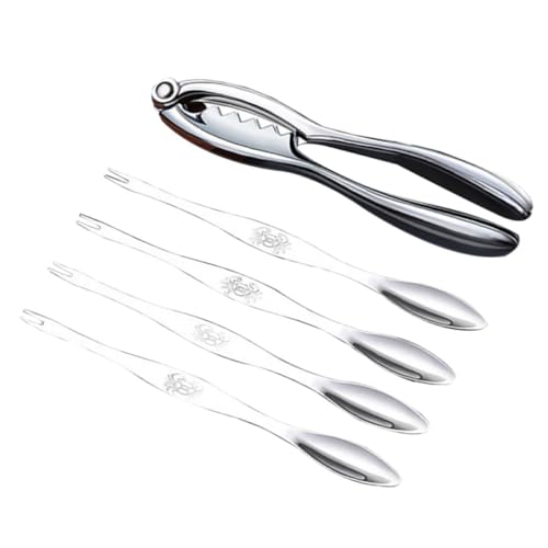 ZUNOXAZ Teiliges Meeresfrüchte Werkzeug Langlebiger Zinklegierung Ergonomische Krabbenzange und Crab Eating Tools mit Rutschfestem Griff für Müheloses Knacken von Krabbenbeinen und von ZUNOXAZ