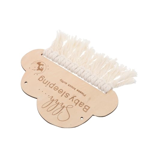 ZUNOXAZ Türgriff Aus Holz Schlafzeichen Veranda Babyschlafszeichen Türhängedekoration Schlafzeichen Für Hängeschild „ Schläft“. -schlafschild An Der Haustür Beige Holz von ZUNOXAZ