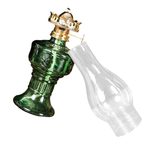ZUNOXAZ Vintage Glas Petroleumlampe Öllampe Aus Klarem Glas Große Öllampe Für Wohnzimmer Schlafzimmer Dekoration Und Beleuchtung Petroleumlampe Mit Docht Aus Baumwolle Und Lampenschirm Aus von ZUNOXAZ