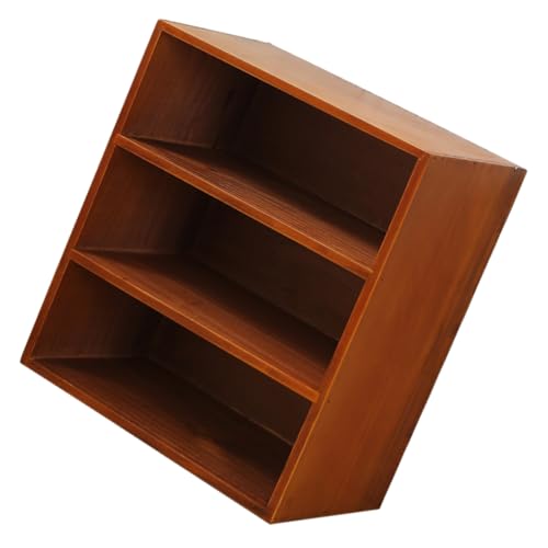 ZUNOXAZ Vintage Holz Schreibtisch Organizer Multifunktionales Regal für Bücher Teetassen Kosmetik Robustes Stöckiges Holzregal für Zuhause Büro Praktische Aufbewahrungslösung von ZUNOXAZ