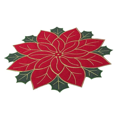 ZUNOXAZ Weihnachtliches Platzset Gesticktem Winterbeeren Motiv Einzigartige Tischmatte für Festliche Dekoration in Küche Esszimmer Hotel und Restaurant von ZUNOXAZ