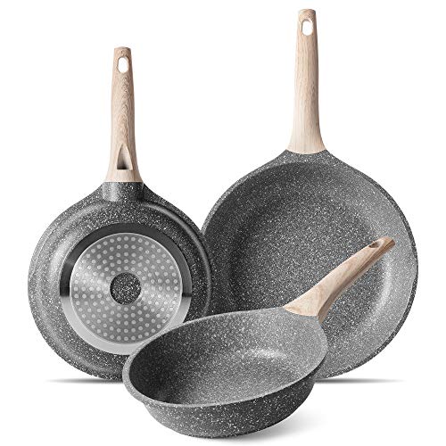 ZUOFENG Antihaft Pfanne Bratpfanne Beschichtet 20cm 24cm 28cm, Granit Pfannen Nonstick Frying Pan, Beschichtete Pfanne Für Gasherd Induktion von ZUOFENG